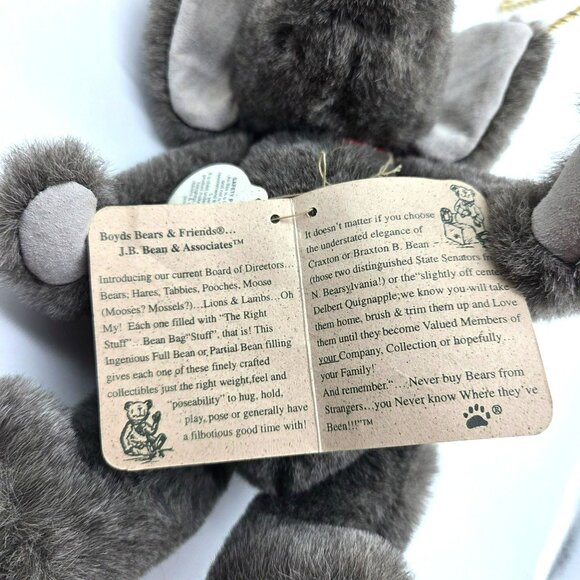 BOYDS bears & friends elephant with peanut necklace New with tags Soft Trunkster - Picture 5 of 6